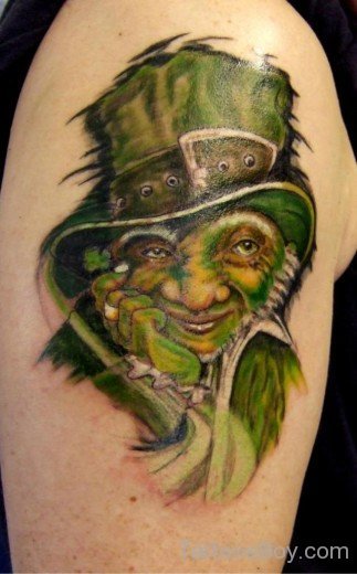 Leprechaun Tattoo Design On Shoulder-TB12074