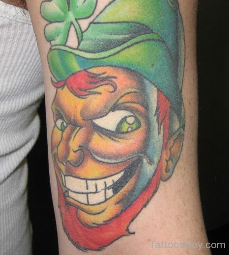 Leprechaun Tattoo On Bicep-TB12080