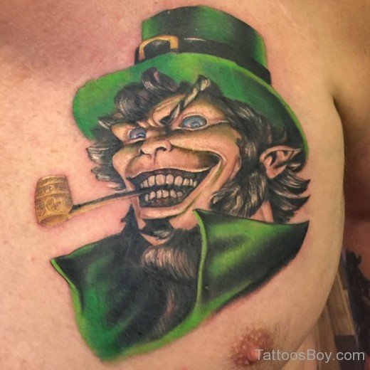 Leprechaun Tattoo On Chest-TB12081