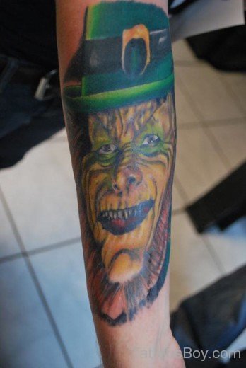 Leprechaun Tattoo On Elbow-TB12083