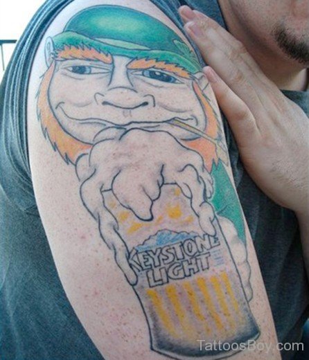 Leprechaun Tattoo On Half Sleeve-TB12086