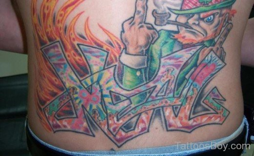 Leprechaun Tattoo On Lower Back-TB12087