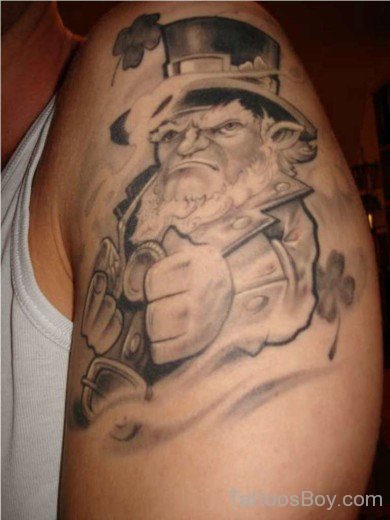 Leprechaun Tattoo On Shoulder 14-TB12088