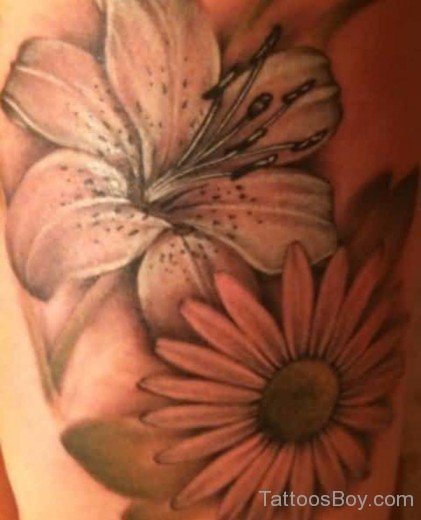 Lily And Sunflower Tattoo-TB12061