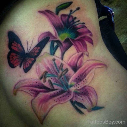 Lily Flower Tattoo Design-TB12069