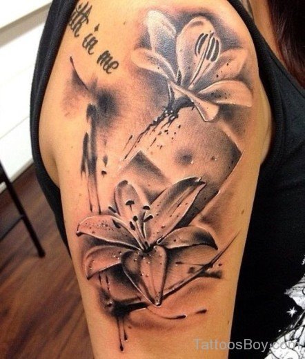 Lily Flower Tattoo On Shoulder-TB12074