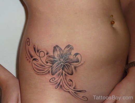 Lily Tattoo On Waist-TB12117