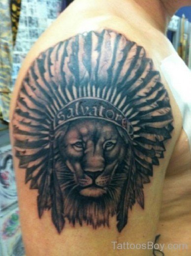 Lion Tattoo On Shoulder-TB151