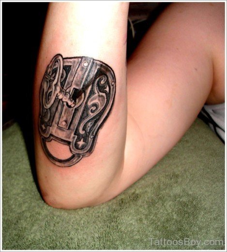 Lock Tattoo On Elbow-TB1121