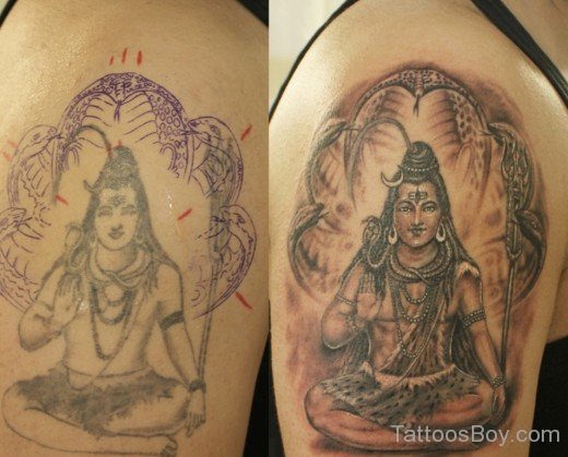 Lord Shiva Tattoo On Shoulder-TB152