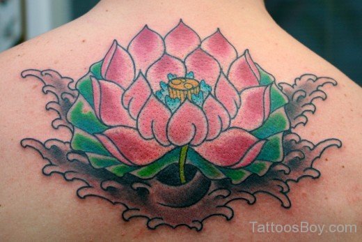 Lotus Flower Tattoo On Back-TB12124