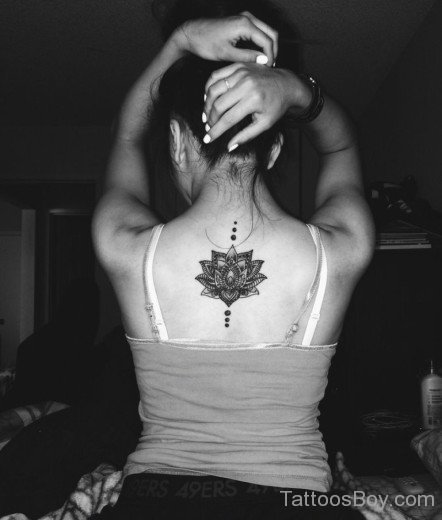 Lotus Tattoo On Back 2558-TB1072