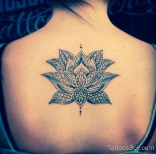 Lotus Tattoo On Back-TB1078