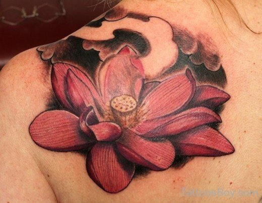 Lotus Tattoo On Back-TB173