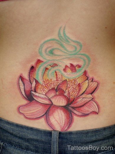 Lotus Tattoo On Lower Back-TB1082