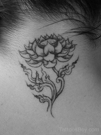Lotus Tattoo On Nape-TB1083