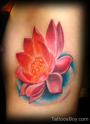 Lotus Tattoo On Rib 6-TB1084