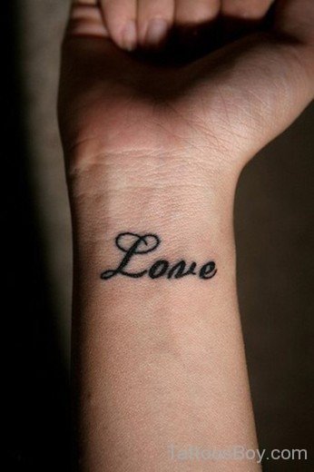 Love Word Tattoo On Wrist-TB1055