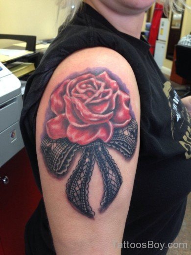 Lovely Rose And Bow Tattoo-TB0138