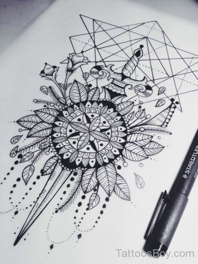 Mandala Tattoo Design 5-TB1045