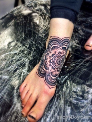 Mandala Tattoo Design On Foot 47-TB1056