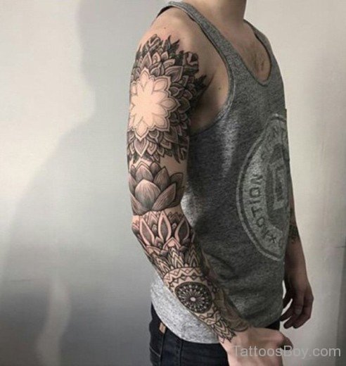 Mandala Tattoo Design On Full Sleeve-TB129