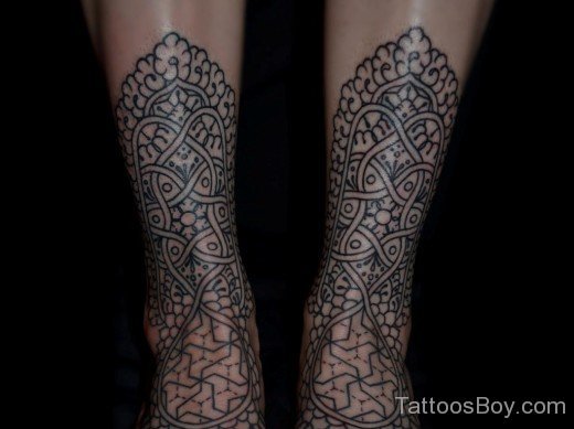 Mandala Tattoo Design On Leg-TB1060