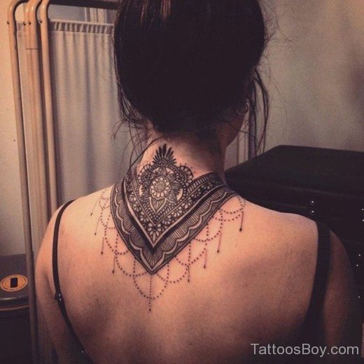 Mandala Tattoo Design On Nape-TB132