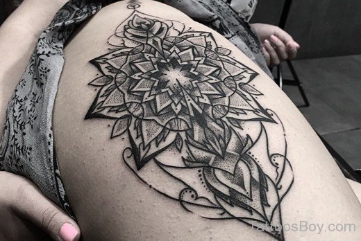 Mandala Tattoo Design On Thigh 4-TB135