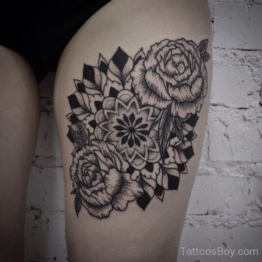 Mandala Tattoo Design On Thigh-TB1064