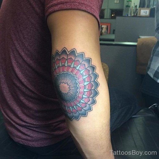 Mandala Tattoo On Elbow-TB140