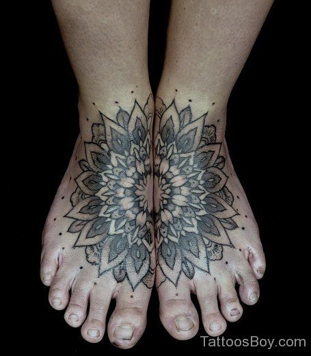 Mandala Tattoo On Foot 4-TB148