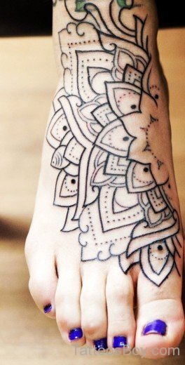 Mandala Tattoo On Foot-TB149