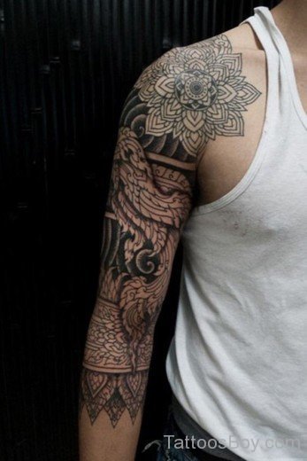 Mandala Tattoo On Half Sleeve 4-TB1081