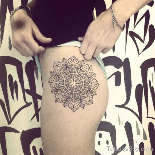 Mandala Tattoo On Hip-TB152