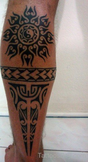 Mandala Tattoo On Leg 1-TB145