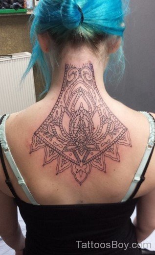 Mandala Tattoo On Nape-TB148