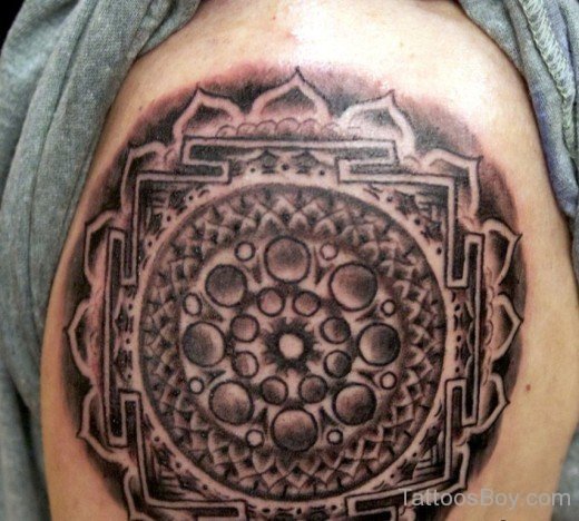 Mandala Tattoo On Shoulder-TB153