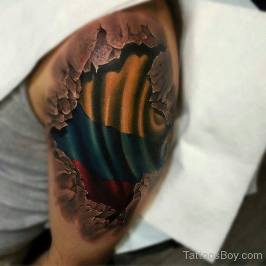 Map Tattoo On Shoulder-TB1078