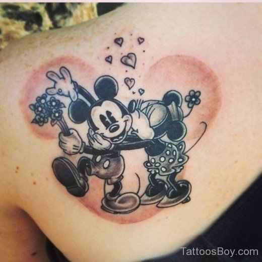 Micky Mouse Tattoo On Back-Tb1117