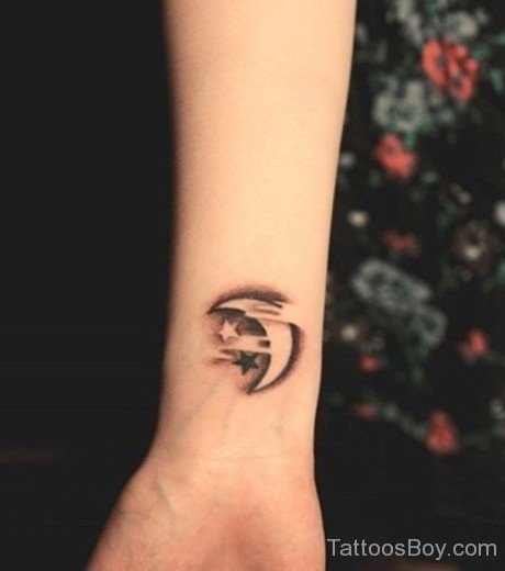 Moon And Star Tattoo-Tb124