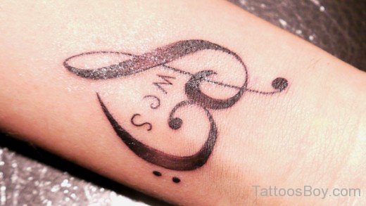 Musical Heart Tattoo-TB1063