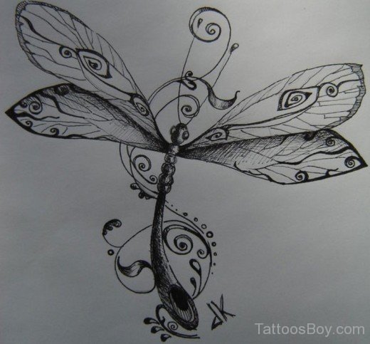 Nice Dragonfly Tattoo-Tb1277