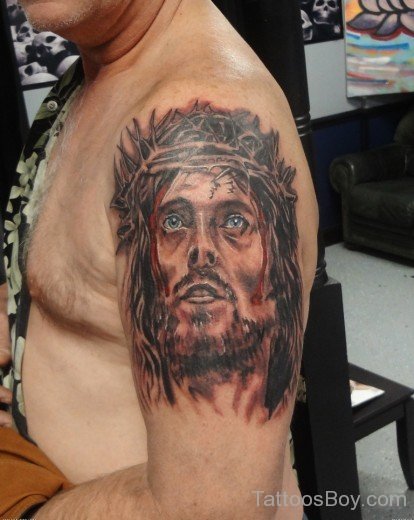   Jesus Tattoo On Shoulder-TB147