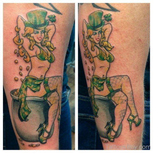 Leprechaun Girl Tattoo-TB12093