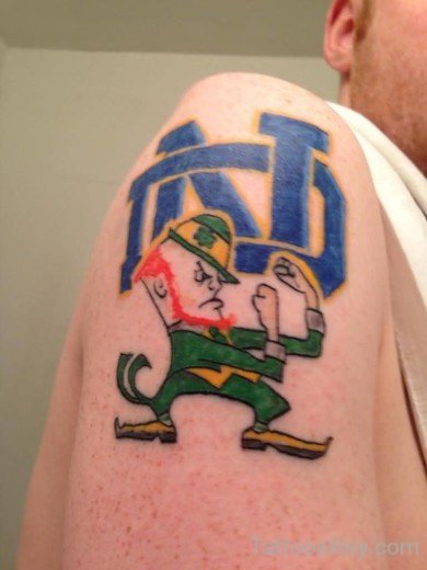 Nice Leprechaun Tattoo On Shoulder-TB12095