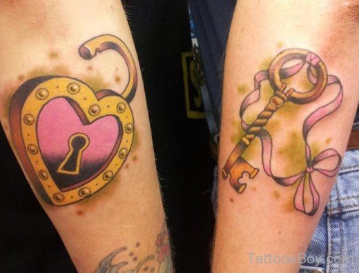 Nice Lock And  Key Tattoo-TB1132