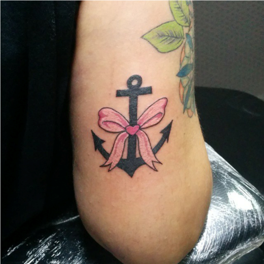 Nice Pink Bow Tattoo-TB0143