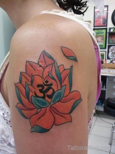 Om And Lotus Tattoo Design-TB1098