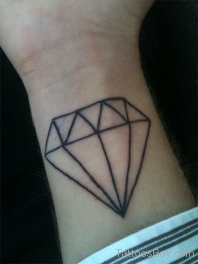 Outline Diamond Tattoo Design On Wrist-TB1116